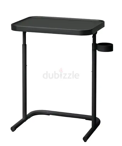BJÖRKÅSEN - IKEA Black Adjustable Laptop and Side Table with Cup Holder