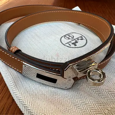 HERMES Kelly leather belt. Authentic. Flawless condition