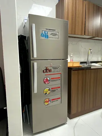 Used Double Door Refrigerator - Silver, Good Condition
