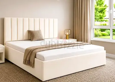 Brend New fabric wooden King size 180x200 Bed with Madical Matress Available