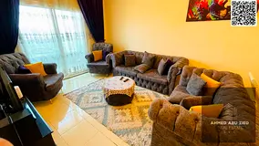 Largest 1BR Furnished New Furniture for Annual Rent in Orient Towers Ajman - Open Sea View - Closed