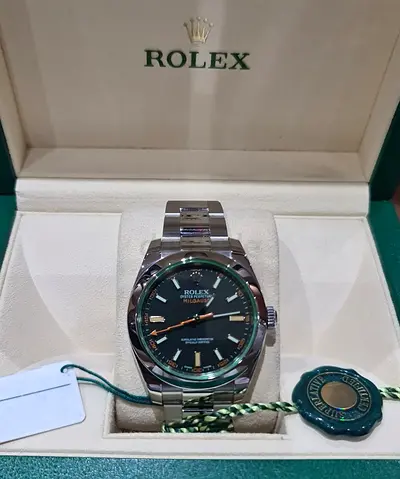 ROLEX OYSTER PERPETUAL S/S MILGAUSS GREEN CRYSTAL (BOX ONLY)