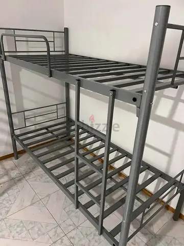 Sturdy Metal Bunk Bed Frame - Grey, Good Condition