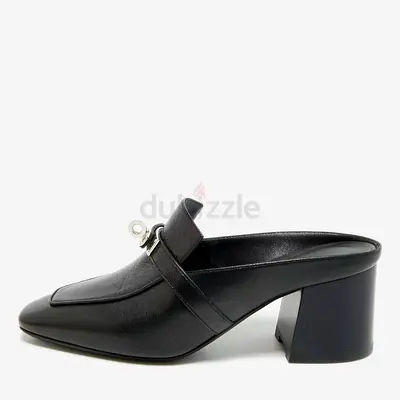 Hermès Blossom Size 35 Black Leather Mules