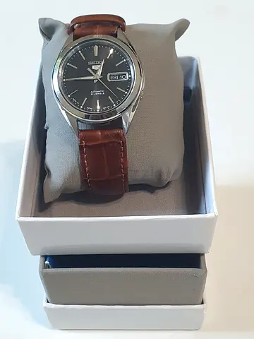 Seiko classic watch with leather strap