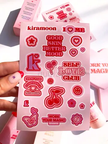 Kiramoon Pink Self-Love Decorative Sticker Sheet (Unused)