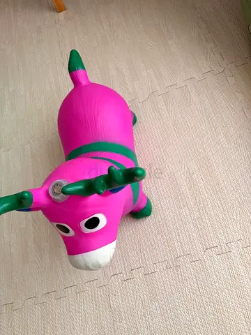 Pink Inflatable Bouncy Ride-On Animal Toy