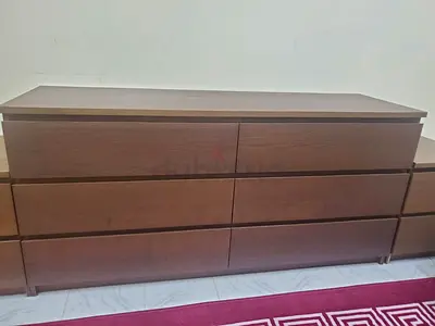 Modern IKEA 6-Drawer Wooden Chest of Drawer in Brown Finish