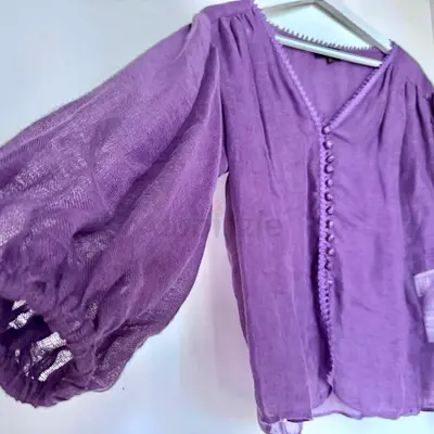 LUISA SPAGNOLI premium Italian brand Linen Blouse Original price 1600 AED