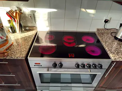 TERIM latest model electric ceramic 5 hobs stove oven fan cooking range 90x60 cooker free delivery