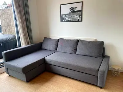 Grey L-Shaped Sofa Bed