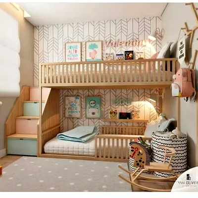 Wooden Bunk Crib Bed for Kids – Convertible Nursery Bunk Bed