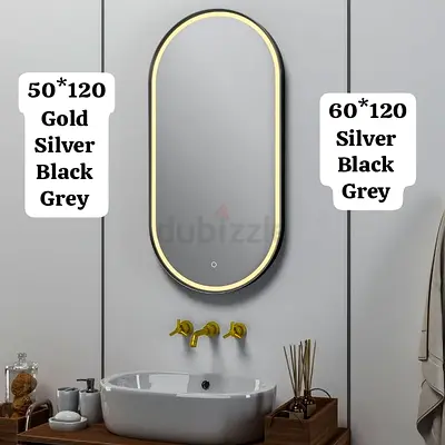 LED Backlit Oval Bathroom Mirror with Touch Sensor (50x120 / 60x120 options)