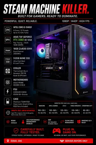 RTX 3060 12GB | i5 Gaming PC | Plug  Play