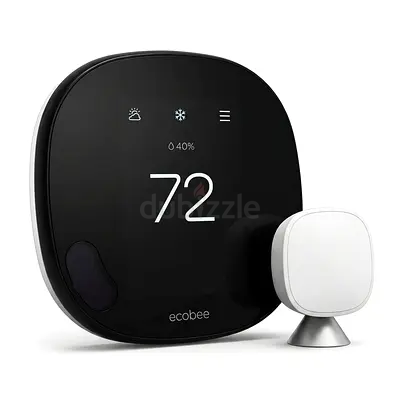 Ecobee Smart Thermostat with Remote Sensor - Black