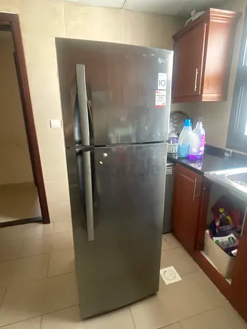 LG Stainless Steel Double Door Refrigerator - Good Working Condition