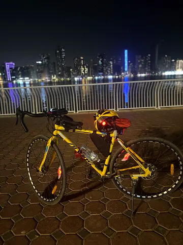 Yellow hybrid/race,road bike with accessories( without helmet) - very good condition
