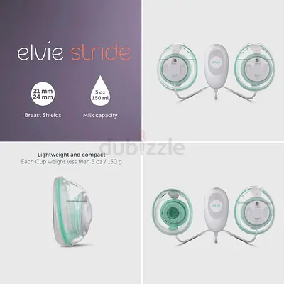 Elvie Stride Wearable Double Electric Breast Pump (Lightweight Cups)