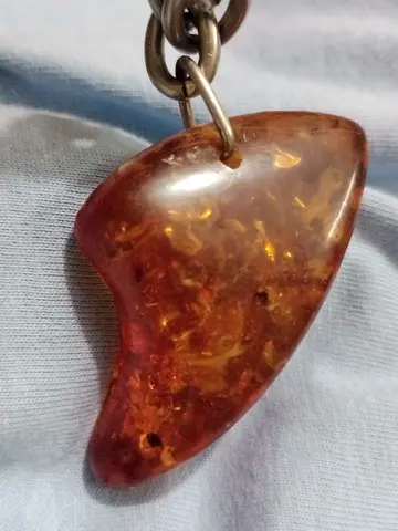 Genuine Amber  79.50 carrt Pendant on Chain - Natural Brown Amber