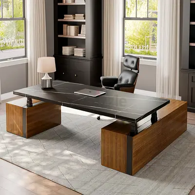 Eureka Ergonomic 87 inches Luxurious Standing Desk with Side Cabinets