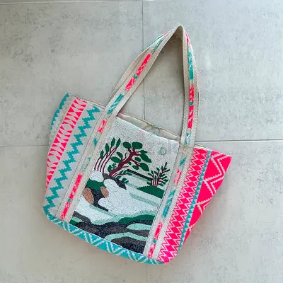 Beaded Canvas Bag