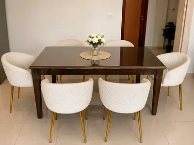 6-Seater Dining Table Set | Solid Wood | Good Condition | Negotiable