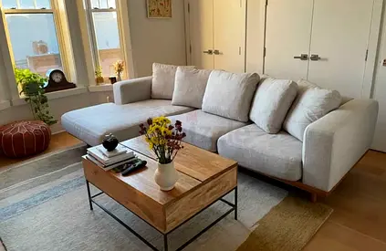 Perfect condition West elm Newport Feather filled L Shape Sofa Beige