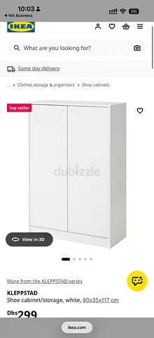 IKEA KLEPPSTAD White Shoe Cabinet 80x35x117 cm - excellent Condition