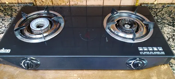 Used 2-Burner Glass Top Gas Stove — Good Working Condition