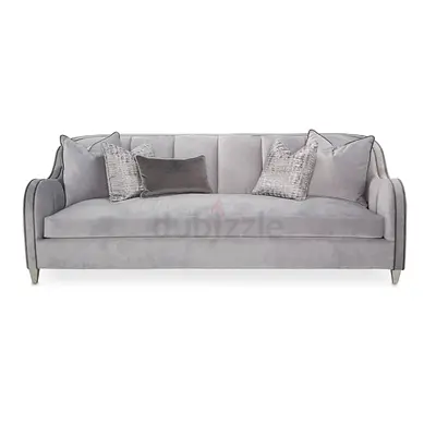 Curved armrest 3 seater soft velvet sofa