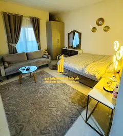 Luxurious fully furnished studio with a semi-separate kitchen and open balcony ✨ Ajman Al Rawda. F