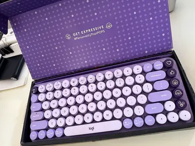 Logitech POP Keys Wireless Mechanical Keyboard (Blast Purple) – Like New with Box