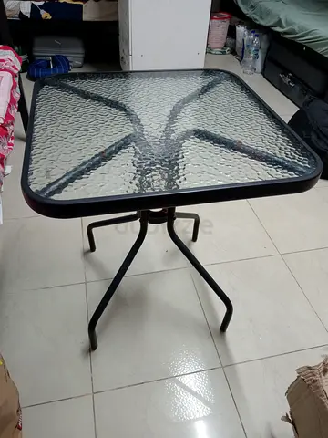 Tempered Glass Top Square Outdoor/Patio Side Table with Metal Base for Urgent Sale