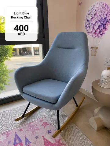Modern Light Blue Rocking Chair