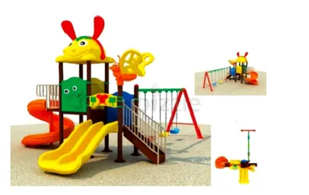 Used Outdoor Childrens Playground Set with Slides and Swings