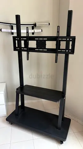 Mobile TV Stand with Mount and Wheels - Black
