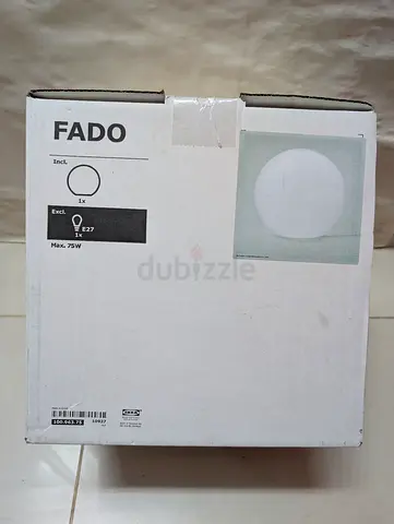 FADO table lamp in white, featuring a spherical glass shade.