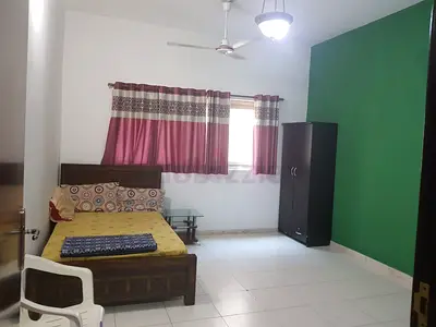 A fully furnished fully equipped with Beddings Kitchen appliances Separate Room Av