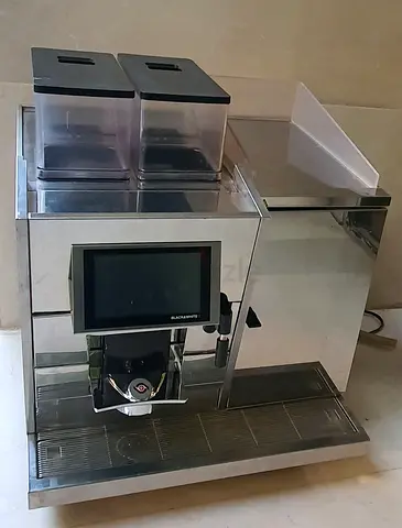 Used Black  White Automatic Commercial Coffee Machine with Dual Hoppers , very good condition,