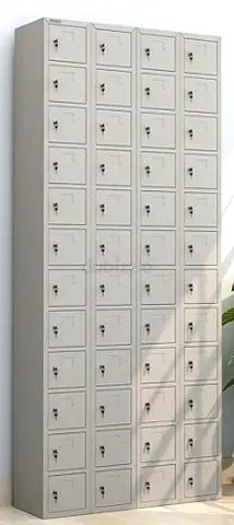 Metal 48-Compartment Secure Storage Locker Cabinet - Good Condition