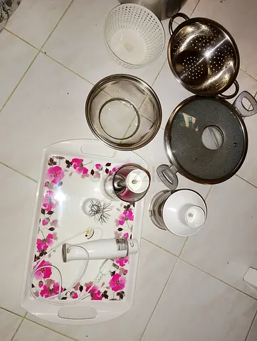 Used Hand Blender Set with Mixing Jars, Strainers and Trays