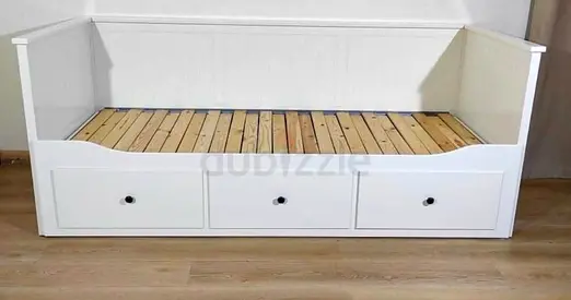IKEA Hamnes Day bed with 3 storage drawers underneath and with 2 IKEA mattresses