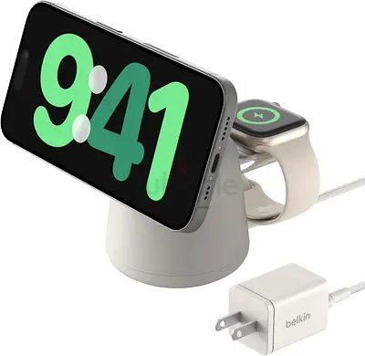 Belkin 2-in-1 MagSafe Wireless Charging Dock 15W Fast Charge iPhone Charger