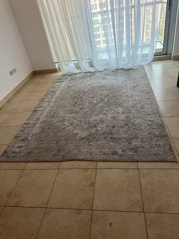 Light grey modern rug - good condition, 2.5m x 1.6m (approx)