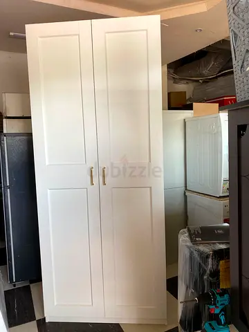 White 2-Door Wardrobe / Storage Cabinet - Good Condition