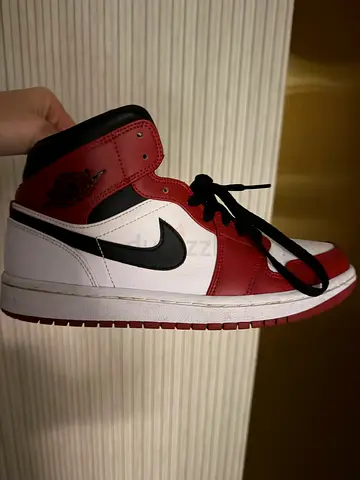 Used Red White Nike Air Jordan 1 Sneakers, Size Available