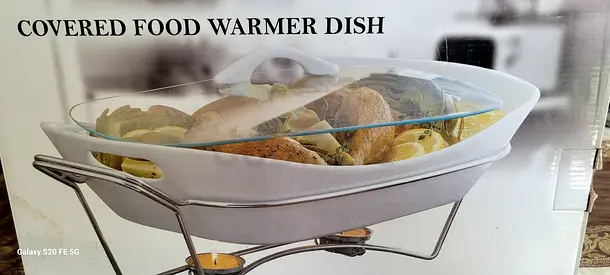 COVERED FOOD WARMER DISH