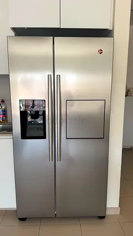 Stainless Steel Side-by-Side Refrigerator with Ice Water Dispenser