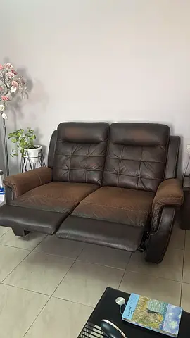 Pan Emirates 2-Seater Leather Recliner Loveseat (Moving Next Week) — AED 199