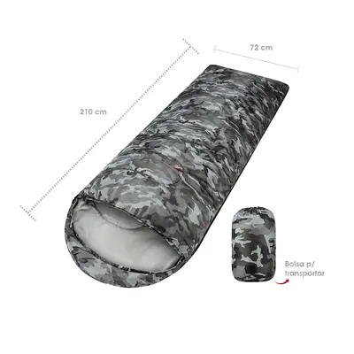 Camouflage Sleeping Bag with Carry Bag - 210 x 72 cm